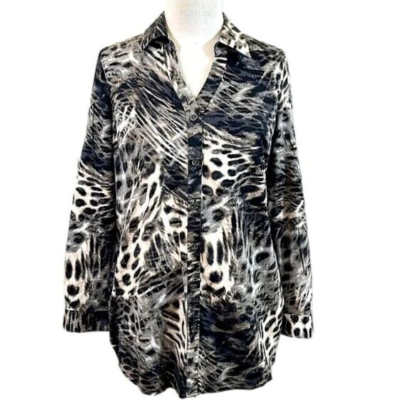 Alfani Tunic Shirt Size 14 Stretch Animal Print - Picture 1 of 10